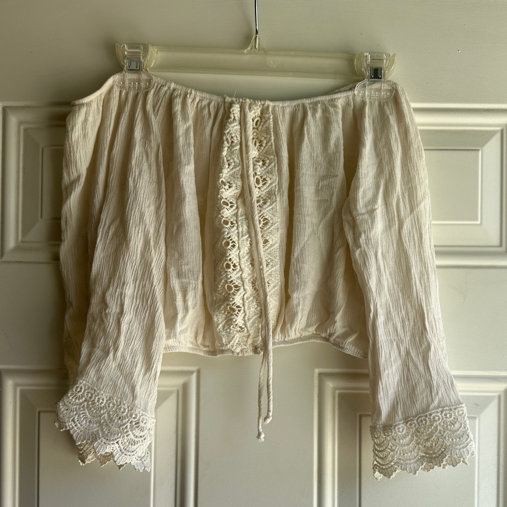 Off the shoulder white / cream top
